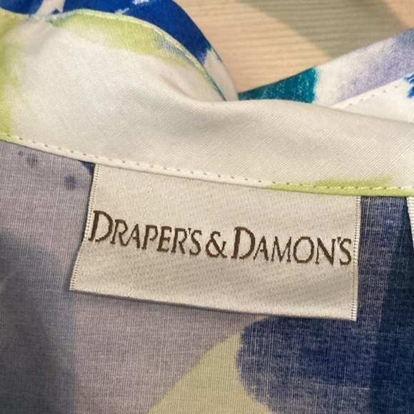 DRAPERS & Damons Womans Blouse with multi color floral leaf pattern size medium. - Picture 2 of 9